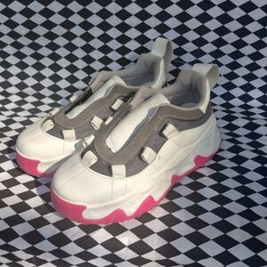 Moschino Pink And White Sneakers - Women's 8.5  - Euro 39 - No Shoestrings